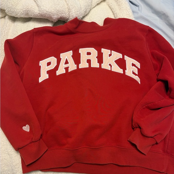 Parke Sweaters - Parke Red Mockneck Sweatshirt - Women's